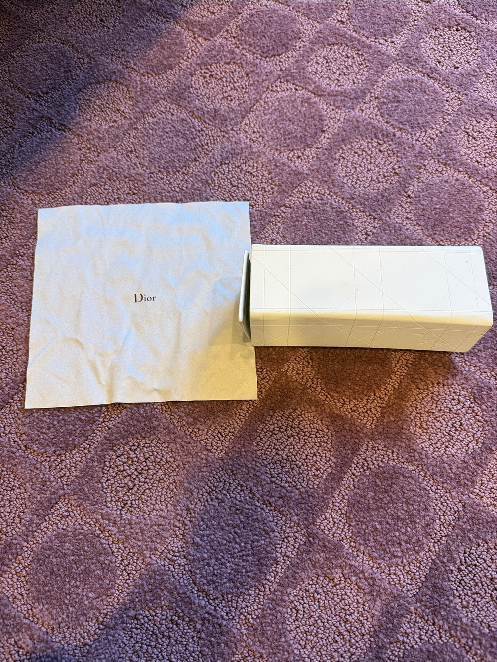 Dior White Hard Eyewear Case with Branded Cleaning Cloth
